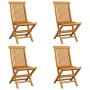 Gartenstühle 4 Stück Teakholz und anthrazitgraue Kissen von vidaXL, Gartenstühle - Ref: Foro24-3062583, Preis: 252,03 €, Raba...