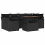 Conjunto de sofá de jardín Manual 7 pcs Negro 100 x 55 x 73 cm