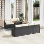 Conjunto de sofá de jardín 8 pcs Negro y crema 100 x 55 x 73 cm