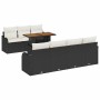 Conjunto de sofá de jardín 8 pcs Negro y crema 100 x 55 x 73 cm