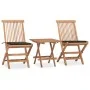 Set comedor de jardín plegable 3 piezas madera de teca cojines de vidaXL, Conjuntos de jardín - Ref: Foro24-3063206, Precio: ...