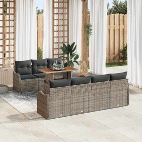 Conjunto de sofá de jardín Manual 8 pcs Gris 100 x 55 x 73 cm Conjunto de sofá de jardín Manual 8 pcs Gris 100 x 55 x 73 cm