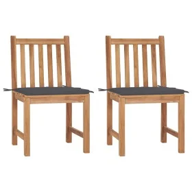Garden chairs 2 units solid teak wood with cushions by vidaXL, Garden chairs - Ref: Foro24-3062916, Price: 234,79 €, Discount: %
