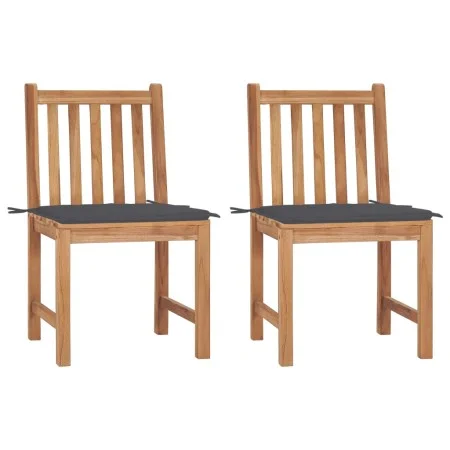 Garden chairs 2 units solid teak wood with cushions by vidaXL, Garden chairs - Ref: Foro24-3062916, Price: 234,79 €, Discount: %