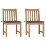 Gartenstühle 2 Einheiten aus massivem Teakholz mit Kissen von vidaXL, Gartenstühle - Ref: Foro24-3062916, Preis: 240,48 €, Ra...