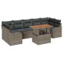 Conjunto de sofá de jardín Manual 8 pcs Gris 100 x 55 x 73 cm