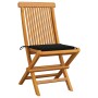 Gartenstühle 4 Einheiten mit schwarzen Teakholzkissen von vidaXL, Gartenstühle - Ref: Foro24-3062575, Preis: 254,61 €, Rabatt: %