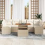 Conjunto de sofá de jardín 8 pcs beige y crema 100 x 55 x 73 cm