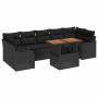 Conjunto de sofá de jardín Manual 8 pcs Negro 100 x 55 x 73 cm