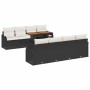 Conjunto de sofá de jardín 7 pcs Negro y crema 100 x 55 x 73 cm