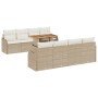 Conjunto de sofá de jardín 7 pcs beige y crema 100 x 55 x 73 cm