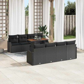 Conjunto de sofá de jardín Manual 7 pcs Negro 100 x 55 x 73 cm