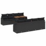 Conjunto de sofá de jardín Manual 7 pcs Negro 100 x 55 x 73 cm