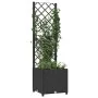 Planter with black PP trellis 40x40x136 cm by vidaXL, Pots and planters - Ref: Foro24-318269, Price: 60,57 €, Discount: %