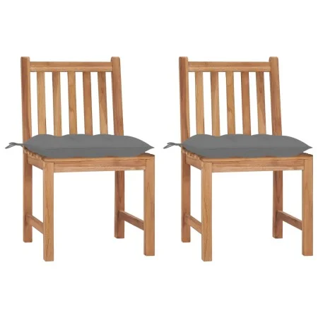 Gartenstühle 2 Stück aus massivem Teakholz mit Kissen von vidaXL, Gartenstühle - Ref: Foro24-3062932, Preis: 235,39 €, Rabatt: %