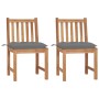 Gartenstühle 2 Stück aus massivem Teakholz mit Kissen von vidaXL, Gartenstühle - Ref: Foro24-3062932, Preis: 243,68 €, Rabatt: %