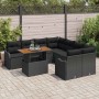 Conjunto de sofá de jardín Manual 7 pcs Negro 100 x 55 x 73 cm