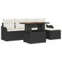Conjunto de sofá de jardín con cojín 6 pcs Negro y crema