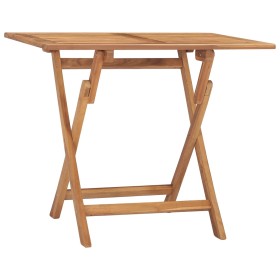 Mesa de comedor plegable para jardín madera de teca 90x60x75 cm