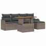 Conjunto de sofá de jardín con cojín 6 pcs Gris