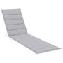 Tumbona con cojín gris madera maciza de teca de vidaXL, Tumbonas - Ref: Foro24-3063007, Precio: 289,66 €, Descuento: %