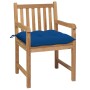 Gartenstühle 2 Stück aus massivem Teakholz mit blauen Kissen von vidaXL, Gartenstühle - Ref: Foro24-3062755, Preis: 314,58 €,...