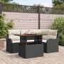 Conjunto de sofá de jardín 5 pcs Negro y crema 100 x 55 x 73 cm