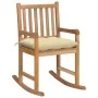 Solid Teak Wood Rocking Chair with Cream White Cushion by vidaXL, Garden chairs - Ref: Foro24-3062774, Price: 163,14 €, Disco...