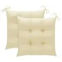 Silla mecedora de madera maciza de teca con cojín blanco crema de vidaXL, Sillas de jardín - Ref: Foro24-3062774, Precio: 163...