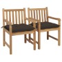 Gartenstühle 2 Stück Teakholz mit grauen Taupe-Kissen von vidaXL, Gartenstühle - Ref: Foro24-3062753, Preis: 314,58 €, Rabatt: %