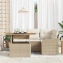 Conjunto de sofá de jardín 5 pcs beige y crema 100 x 55 x 73 cm