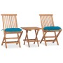 Klappbare Garten-Essgruppe, 3-teilig, Kissen aus Teakholz von vidaXL, Gartensets - Ref: Foro24-3063217, Preis: 166,75 €, Raba...