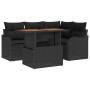 Conjunto de sofá de jardín Manual 5 pcs Negro 100 x 55 x 73 cm