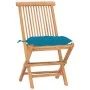 Folding garden dining set 3 pieces teak wood cushions by vidaXL, Garden sets - Ref: Foro24-3063217, Price: 164,29 €, Discount: %