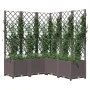 Planter with brown PP trellis 120x120x136 cm by vidaXL, Pots and planters - Ref: Foro24-318267, Price: 212,08 €, Discount: %