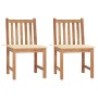 Gartenstühle 2 Einheiten aus massivem Teakholz mit Kissen von vidaXL, Gartenstühle - Ref: Foro24-3062918, Preis: 231,04 €, Ra...