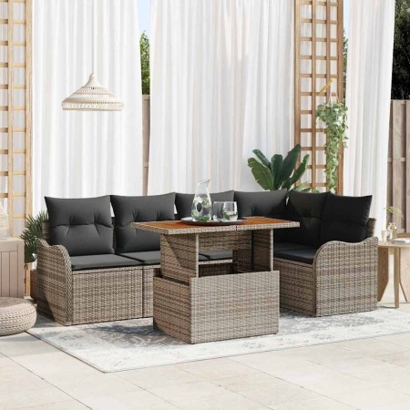 Conjunto de sofá de jardín Manual 6 pcs Gris 100 x 55 x 73 cm