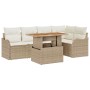 Conjunto de sofá de jardín 6 pcs beige y crema 100 x 55 x 73 cm