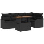 Conjunto de sofá de jardín Manual 6 pcs Negro 100 x 55 x 73 cm