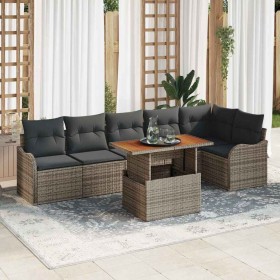 Conjunto de sofá de jardín Manual 7 pcs Gris 100 x 55 x 73 cm