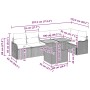 Conjunto de sofá de jardín Manual 7 pcs Gris 100 x 55 x 73 cm