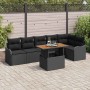 Conjunto de sofá de jardín Manual 7 pcs Negro 100 x 55 x 73 cm