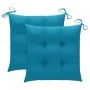 Silla mecedora de madera maciza de teca con cojín azul claro de vidaXL, Sillas de jardín - Ref: Foro24-3062776, Precio: 158,2...