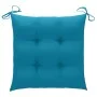 Silla mecedora de madera maciza de teca con cojín azul claro de vidaXL, Sillas de jardín - Ref: Foro24-3062776, Precio: 158,2...