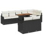 Conjunto de sofá de jardín 9 pcs Negro y crema 100 x 55 x 73 cm