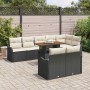 Conjunto de sofá de jardín 9 pcs Negro y crema 100 x 55 x 73 cm