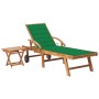 Tumbona con mesa y cojín madera maciza de teca by vidaXL, Loungers - Ref: Foro24-3063026, Price: 298,79 €, Discount: %