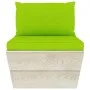 Central sofa made of garden pallets with impregnated fir wood cushions by vidaXL, Modular outdoor sofas - Ref: Foro24-3063371...