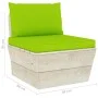 Central sofa made of garden pallets with impregnated fir wood cushions by vidaXL, Modular outdoor sofas - Ref: Foro24-3063371...