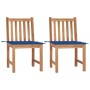 Garden chairs 2 units solid teak wood with cushions by vidaXL, Garden chairs - Ref: Foro24-3062926, Price: 229,22 €, Discount: %
